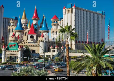 Stati Uniti, Nevada, Las Vegas Strip, Excalibur Hotel and Casino Foto Stock