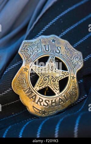 Stati Uniti, Arizona, oggetto contrassegnato per la rimozione definitiva, quartiere storico, US Marshal badge Foto Stock