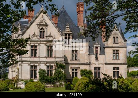 Francia, Indre et Loire, la Valle della Loira sono classificati come patrimonio mondiale dall' UNESCO, Montlouis sur Loire, hotel parc e il Castello de La Bourdaisiere del 14e secolo Foto Stock