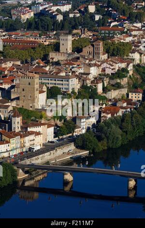 Francia, Lot, Bas Quercy, Cahors passo sui modi di Saint Jacques de Compostela, vista generale Foto Stock