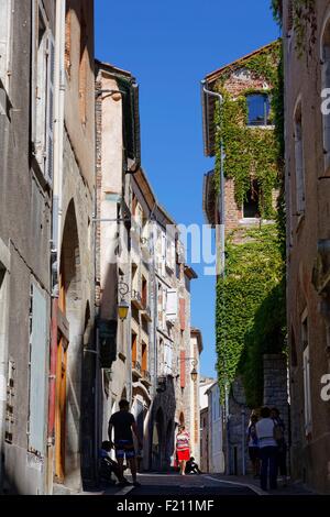 Francia, Lot, Bas Quercy, Cahors passo sui modi di Saint Jacques de Compostela, Nationale street Foto Stock