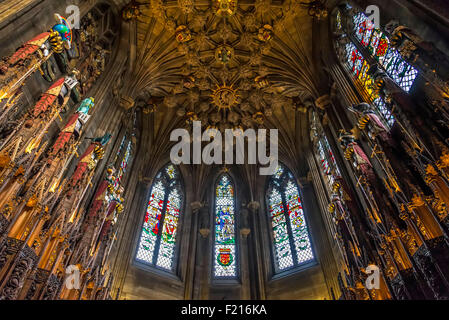 Edimburgo, Scozia - Agosto 15, 2014: vista del Thistle Cappella in la Cattedrale di St Giles. Foto Stock