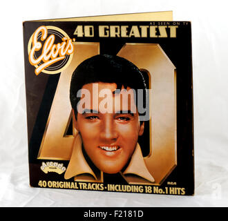 Elvis Presley in vinile album record Arcade '40 greatest hits' doppio album collection Foto Stock