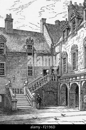 La casa principale dell'Università di Glasgow fondata nel 1451. Originariamente situato nella High Street della città, il suo campus principale è stato a Gilmorehill nel West End della città dal 1870. È la quarta università più antica del mondo di lingua inglese e una delle quattro antiche università scozzesi, Edimburgo, Aberdeen e St Andrews, e parte dell'Illuminismo scozzese durante il XVIII secolo. Foto Stock