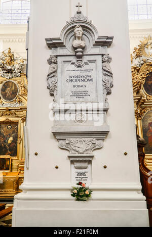 Polonia - Varsavia, la Chiesa della Santa Croce, luogo di riposo di Frederic Chopin il cuore. Foto Stock