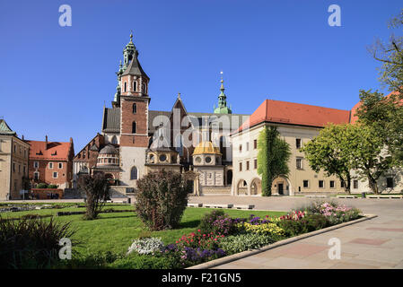 La Polonia, Cracovia, dalla collina di Wawel, Cattedrale di Wawel. Foto Stock