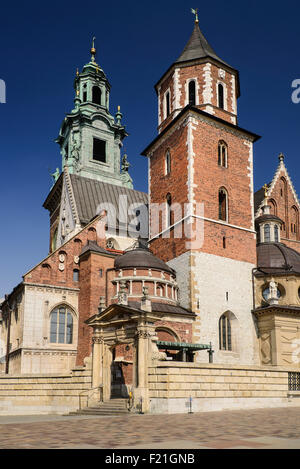 La Polonia, Cracovia, dalla collina di Wawel, Cattedrale di Wawel. Foto Stock