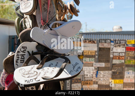 Un outback leggenda del territorio settentrionale: il Daly Waters Pub.qui: Australian thong tree Foto Stock