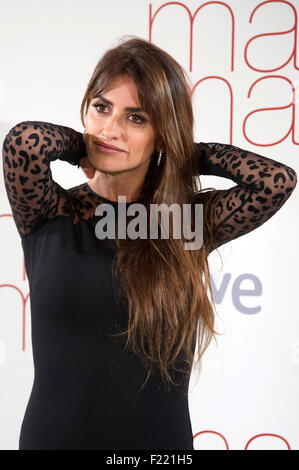 Madrid, Spagna. 8 Sep, 2015. Attrice spagnola Penelope Cruz assiste il 'Ma Ma' photocall presso la Villa Magna Hotel Su settembre 8, 2015 a Madrid, Spagna. © dpa/Alamy Live News Foto Stock