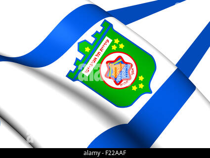 Bandiera di Tel Aviv, Israele. Close up. Foto Stock