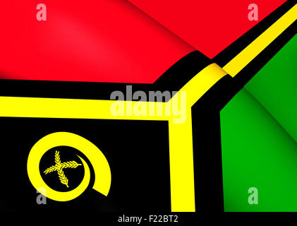 3D Bandiera di Vanuatu. Close up. Foto Stock