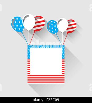 Photo Frame e palloncini in noi i colori nazionali, lunga ombra styl Illustrazione Vettoriale