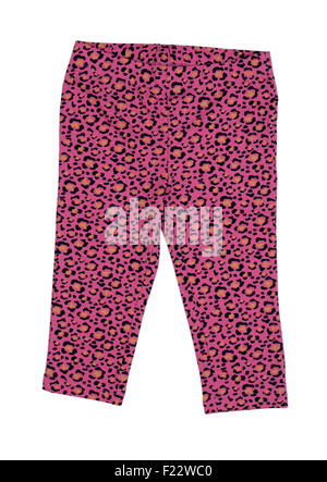 Baby Pink collant con leopard pattern. Isolare il bianco. Foto Stock