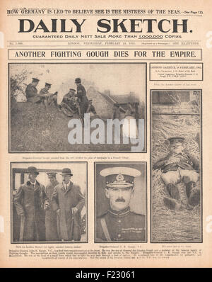 1915 Daily Sketch Generale John Gough VC, ucciso in azione Foto Stock