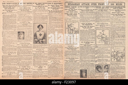 1915 Daily Sketch Army Bulgaro Advance Foto Stock