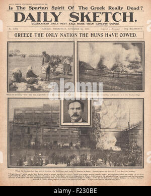 1915 Daily Sketch Esercito tedesco in Bulgaria e Grecia Foto Stock