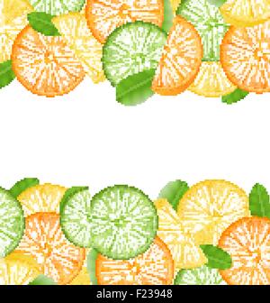Astratta cornice con fette di arance Illustrazione Vettoriale