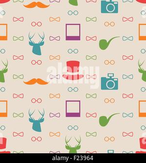 Hipster Seamless Texture, Pattern con colori Vintage Illustrazione Vettoriale