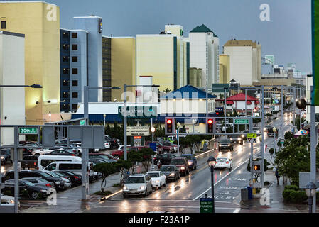 Alberghi lungo Atlantic Avenue in Virginia Beach, Virginia, Stati Uniti d'America Foto Stock