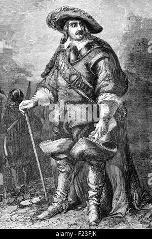 Oliver Cromwell (1599 - 1658) era un militare inglese e leader politico, giuramento come signore protettore della Gran Bretagna il 16 dicembre 1653, Foto Stock