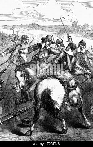 Cromwell sopprimere l ammutinamento di Banbury i salari e le richieste di natura politica da parte dei soldati in inglese New Model Army. Più ribelli sono stati uccisi nella scaramuccia il 13 maggio 1649. Oxfordshire, Inghilterra Foto Stock