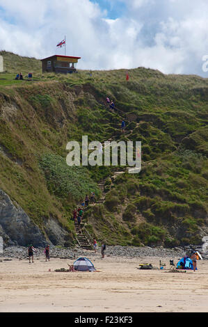 Spiaggia di guardia costiera di sicurezza lookout, Gwithian, Cornwall Foto Stock