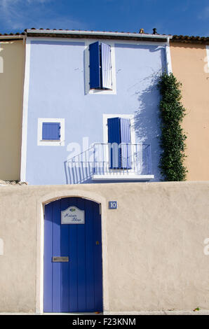 Facciata di architettura degli edifici belle blue house edifici Foto Stock