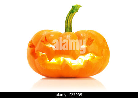 Incandescente halloween jack o' lanterna Foto Stock