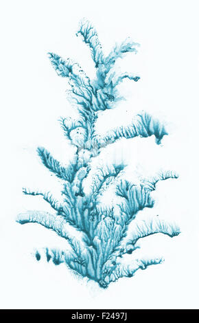 Abstract bellissimo albero di Natale. Tecnica di Ebru pittura (forma verticale isolato su bianco) Foto Stock