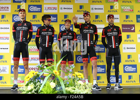 Stoke, UK. Undicesimo Sep, 2015. Tour della Gran Bretagna Fase sei. Stoke a Nottingham. Team segni NFTO in fase di registrazione. Credito: Azione Sport Plus/Alamy Live News Foto Stock