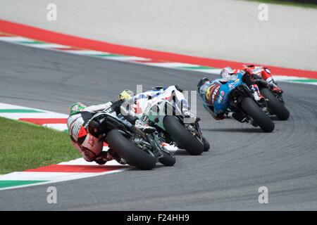 Sul circuito del Mugello, Italia Il 30 maggio 2015. I piloti della MotoGP durante le qualifiche per il Gran Premio d'Italia sul circuito del Mugello Foto Stock