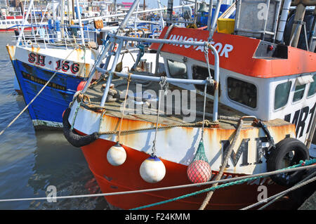 Porto di Bridlington, nello Yorkshire, Inghilterra. Un tradizionale luogo di vacanza. Foto Stock