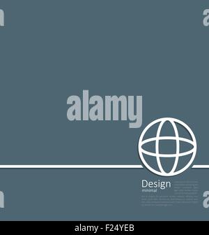 Logo della massa o globo o la struttura di rete, con un minimo di stile piatto Illustrazione Vettoriale