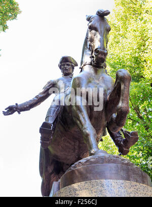 Statua di Paul Revere su Boston's Freedom Trail storico passeggiata turistica Foto Stock