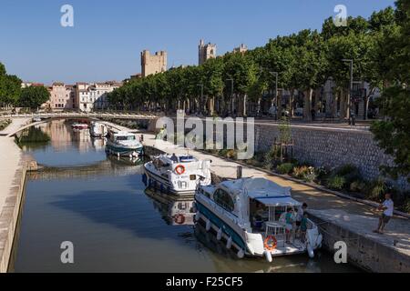 Francia, Aude, Narbonne, il canal de la Robine elencati come patrimonio mondiale dall' UNESCO Foto Stock