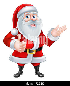 Un Natale cartoon illustrazione di Babbo Natale dando un pollice in alto Foto Stock