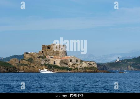 Francia, Var, Iles d'Hyeres, il Parc National de Port Cros (Parco Nazionale di Port Cros), isola di Porquerolles, Petit Langoustier Fort Foto Stock