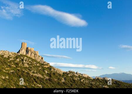 Francia, Aude, Cucugnan, cathare castello di Queribus Foto Stock