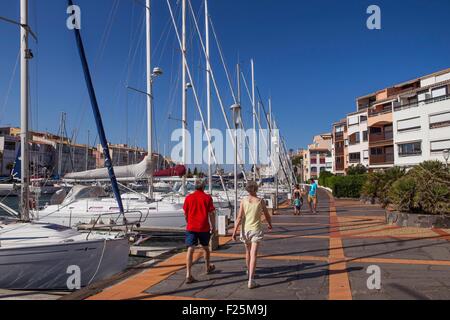 Francia, Herault, Le Cap d'Agde, banchina della vecchia Cape Foto Stock