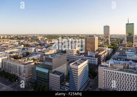 La Polonia, regione Mazovia, Varsavia, Città generale vista dal palazzo della scienza e della cultura Foto Stock
