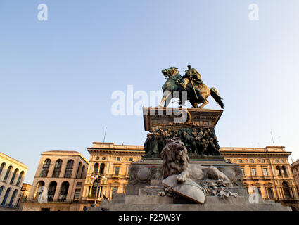 Vittorio Emanuele II monumento a Milano Foto Stock