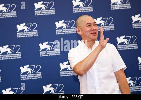 Venezia, Italia. Xii Sep, 2015. Direttore Tsai Ming-liang assiste un photocall per il film "Pomeriggio' durante la 72a Venezia Film Festival presso il Palazzo del Casinò di Venezia, Italia, il 7 settembre 12, 2015. Credito: Jin Yu/Xinhua/Alamy Live News Foto Stock