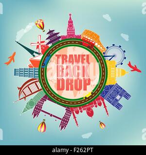 Famose le icone dei punti di riferimento Illustrazione Vettoriale