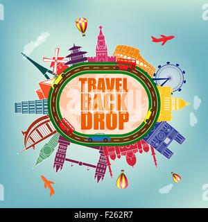 Famose le icone dei punti di riferimento Illustrazione Vettoriale