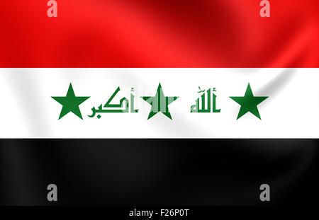 Bandiera dell'Iraq (2004-2008). Close up. Foto Stock