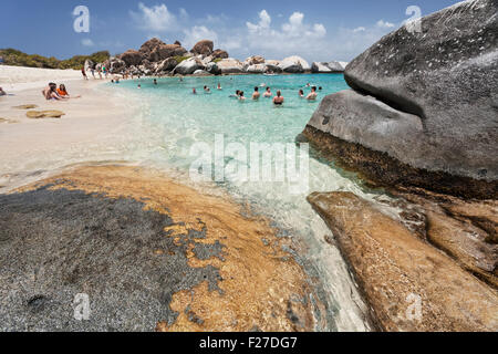 Devil's Bay, bagni, Virgin Gorda, Isole Vergini Britanniche Foto Stock