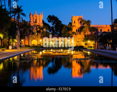 Balboa Park di San Diego in California di notte Foto Stock