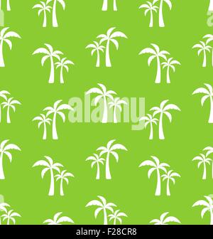 Modello senza cuciture con alberi di palma tropicali Illustrazione Vettoriale