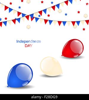 Palloncini colorati in bandiera americana di colori Illustrazione Vettoriale