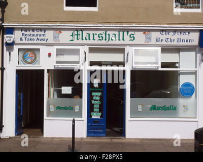 Newcastle Upon Tyne, Regno Unito. 14 Settembre, 2015. In occasione della ricorrenza di Jimmy Hendrix morte (18.9.1970). Il musicista statunitense ha acquistato e mangiato fish&chips da questo negozio in Tynemouth credito 1967: James Walsh Alamy/Live News Foto Stock